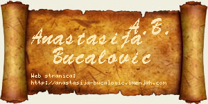 Anastasija Bucalović vizit kartica